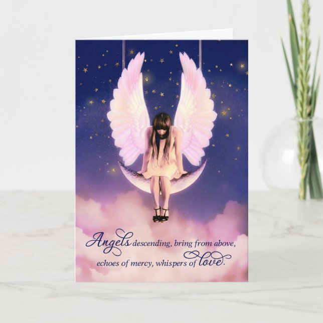 Female Angel Christian Sympathy with Scripture Card (Front)