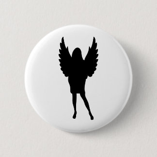 female angel shape icon 6 cm round badge