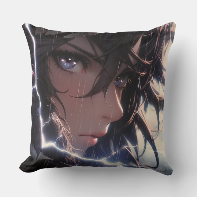 Female Anime Warrior Cushion (Front)