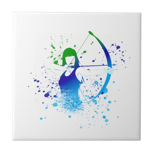 Female Archer Paint Splash Tile (Front)