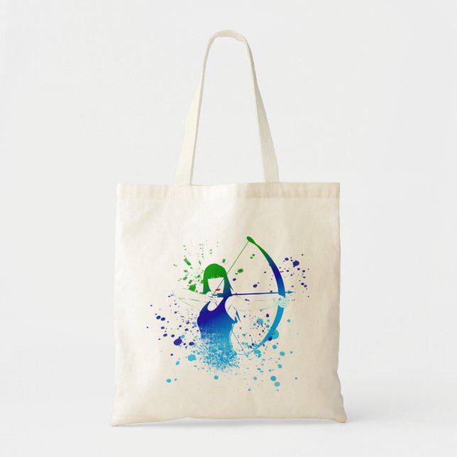 Female Archer Paint Splash Tote Bag (Front)