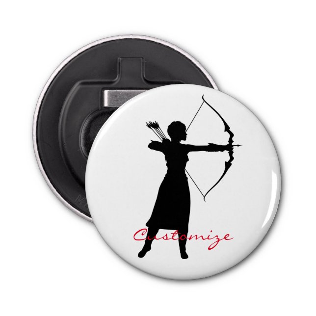 Female Archer Silhouette  Thunder_Cove Bottle Opener (Front)
