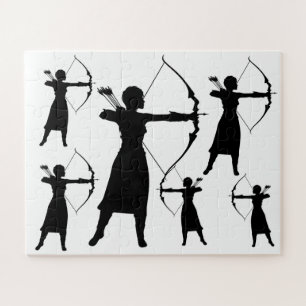 Female Archer Silhouette Thunder_Cove Jigsaw Puzzle