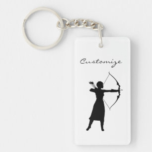 Female Archer Silhouette Thunder_Cove Key Ring