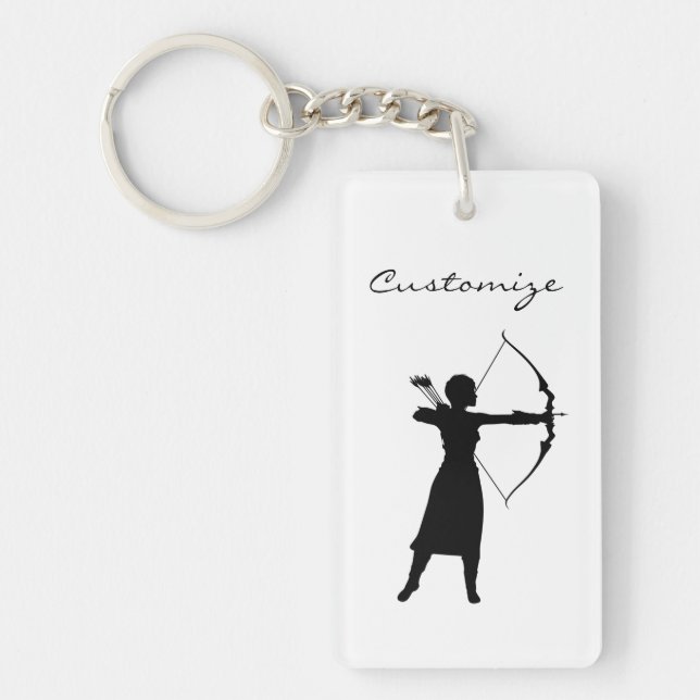 Female Archer Silhouette Thunder_Cove Key Ring (Front)
