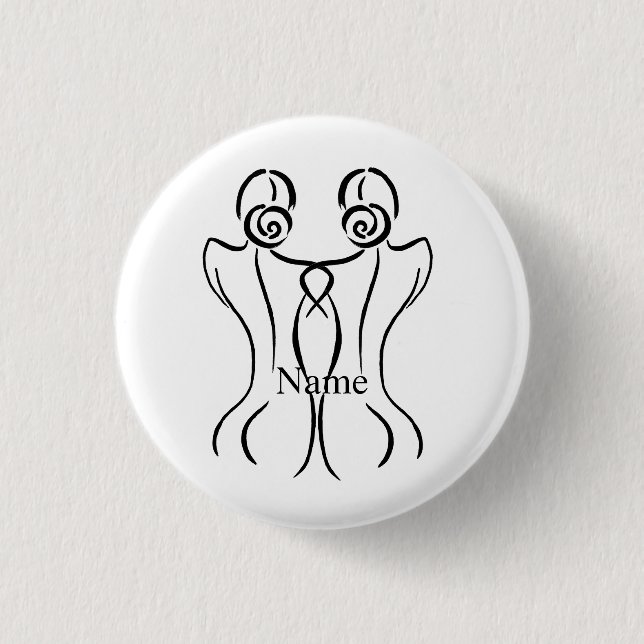 Female Art Illustration Thunder_Cove  3 Cm Round Badge (Front)