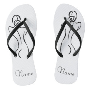 Female Art Illustration Thunder_Cove Flip Flops
