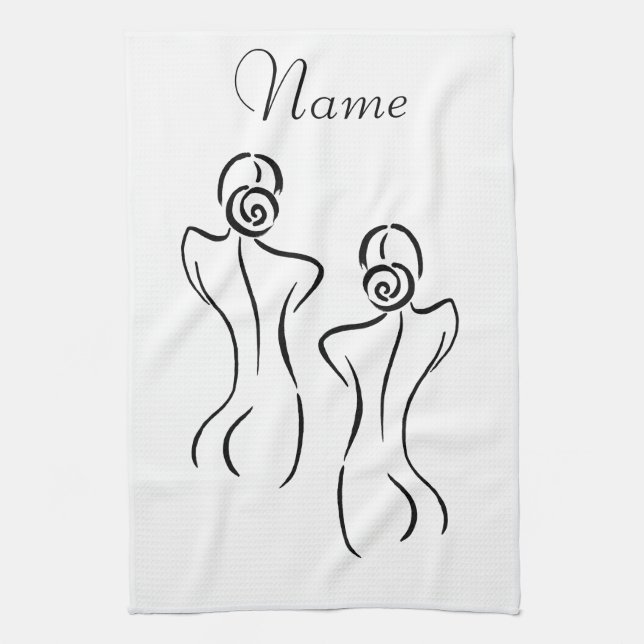 Female Art Illustration Thunder_Cove Tea Towel (Vertical)