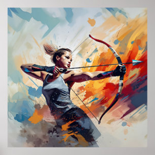 Female athlete archery  poster