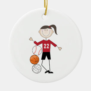 Female Athlete Ceramic Tree Decoration