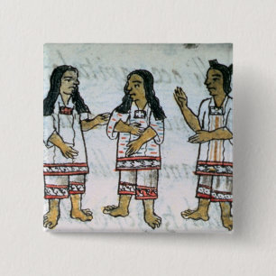 Female Aztec costumes 15 Cm Square Badge
