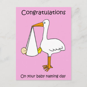Female Baby Naming Day Congratulations Postcard
