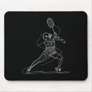 Female Badminton Player Drawing Shuttle Game For G Mouse Mat