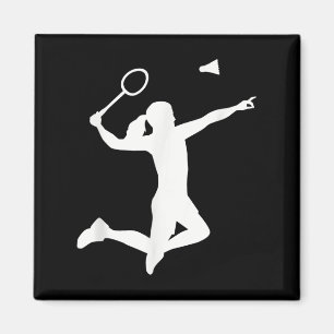 Female Badminton Player Magnet