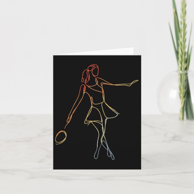 Female Badminton Player Sketch Shuttle Game For Gi Card (Front)