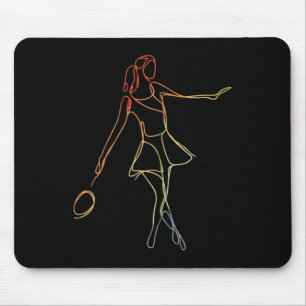 Female Badminton Player Sketch Shuttle Game For Gi Mouse Mat