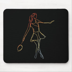 Female Badminton Player Sketch Shuttle Game For Gi Mouse Mat