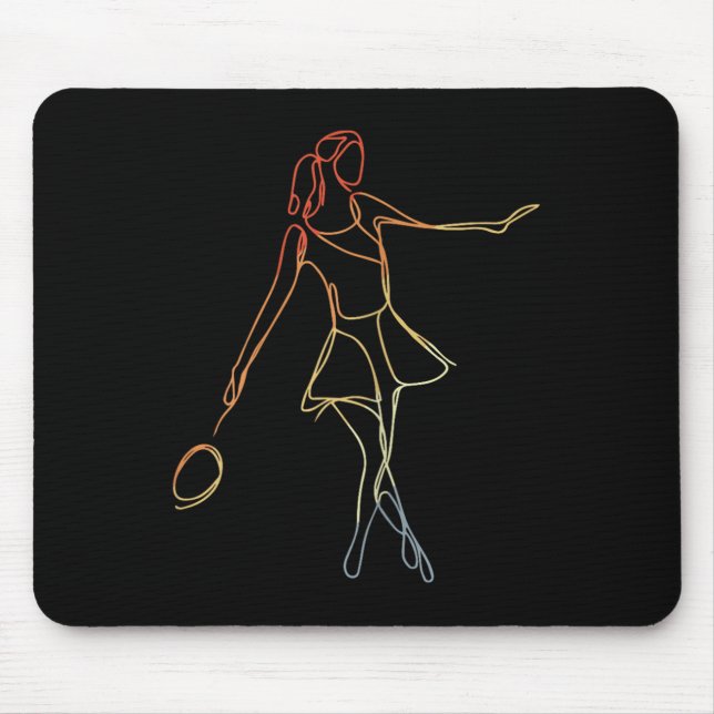 Female Badminton Player Sketch Shuttle Game For Gi Mouse Mat (Front)