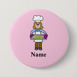 Female Baker Name Button