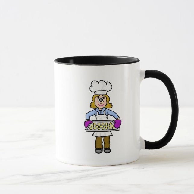 Female Baker Personalised Name Mug (Right)