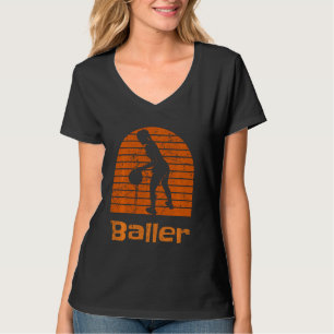 Female Baller Basketball Player Retro Sunset Vinta T-Shirt