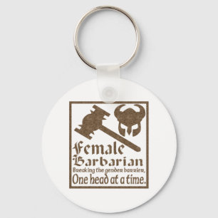 Female Barbarian Key Ring