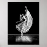 FEMALE BAREFOOTED BALLET DANCER - BLACK AND WHITE
