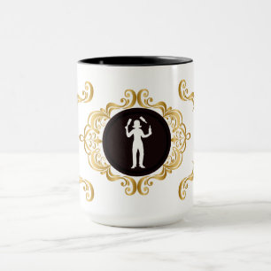 Female Bartender White Silhouette Mug