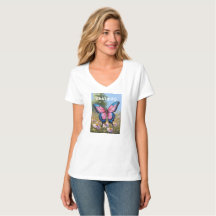 Female Basic Shirt, V Butterfly Cage