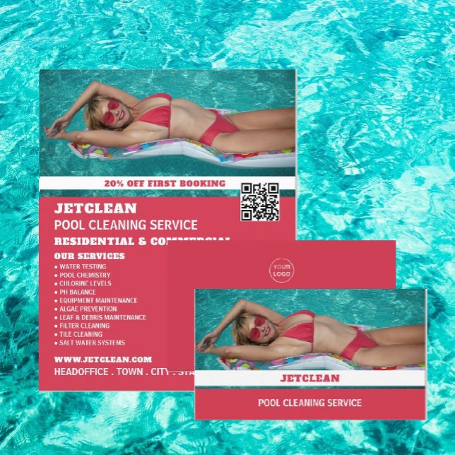 Female Bather Portrait, Swimming Pool Cleaning Flyer (Creator Uploaded)