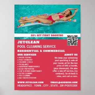 Female Bather Portrait, Swimming Pool Cleaning Poster