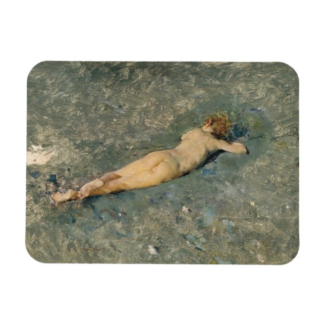 Female Beauty Sunbathing on the Beach at Portici Magnet (Horizontal)