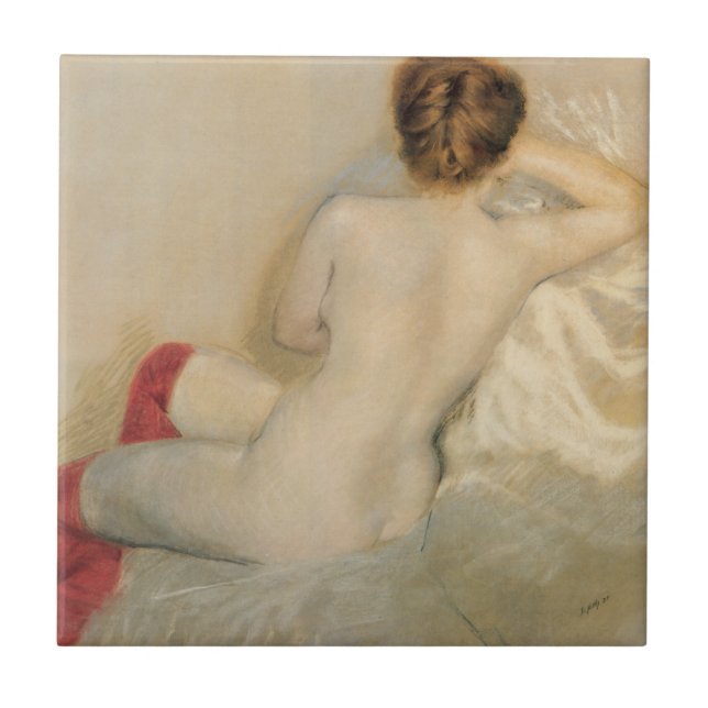 Female Beauty with Red Stockings Tile (Front)