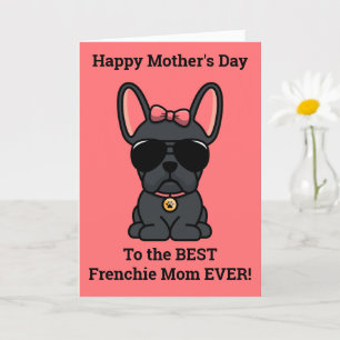 Female Black French Bulldog Mother's Day Card