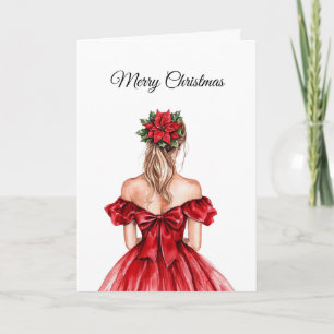 Female Blonde Dress Christmas Card