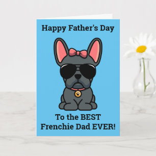 Female Blue French Bulldog Father's Day Card