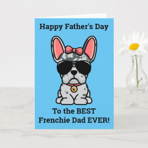 Female Blue Merle French Bulldog Father's Day Card