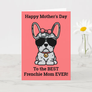 Female Blue Merle French Bulldog Mother's Day Card