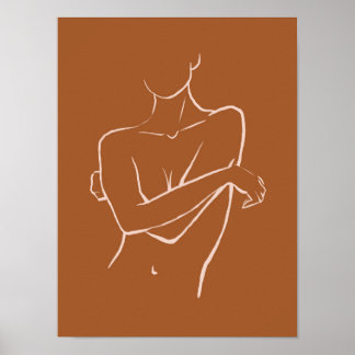 Female Body Line Art  Poster