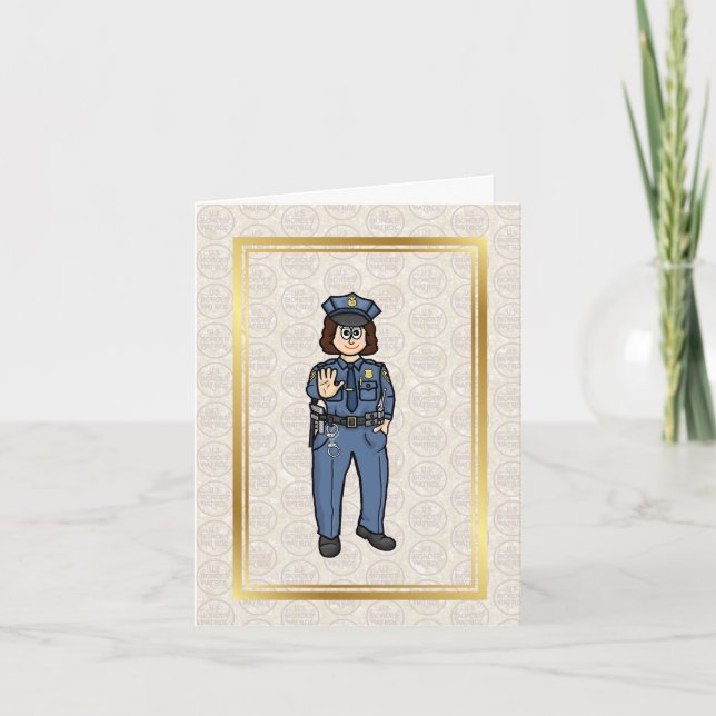 Female Border Patrol Agent Greeting Card (Front)