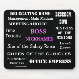 FEMALE BOSS Gift Idea Funny Boss Names Special Mouse Mat