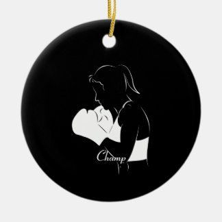 Female Boxer Champ Ceramic Tree Decoration