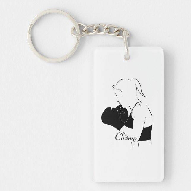 Female Boxer Champ Key Ring (Front)
