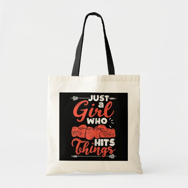 Female Boxing Boxer Just A Girl Who Hits Things  Tote Bag (Front)