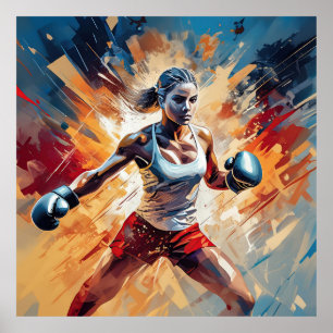 Female boxing fighter. poster