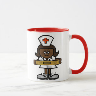Female Brown Nurse Coffee Mug to Customise