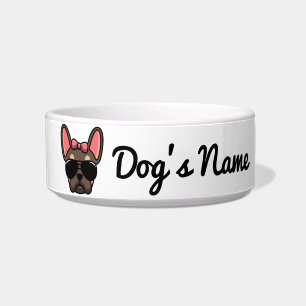 Female Brown Tan French Bulldog Bowl