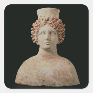 Female bust with kalathos from Ibiza, 5th century Square Sticker