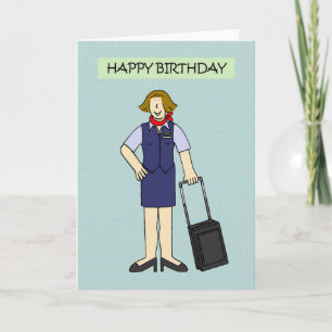 Female Cabin Crew Birthday Card