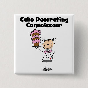 Female Cake Decorating Connoisseur 15 Cm Square Badge